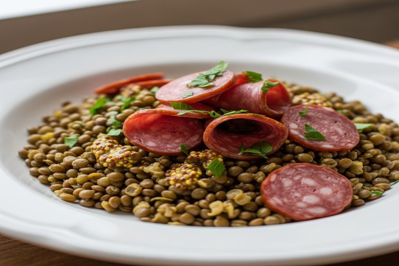 Lentilles au Saucisson Fumé